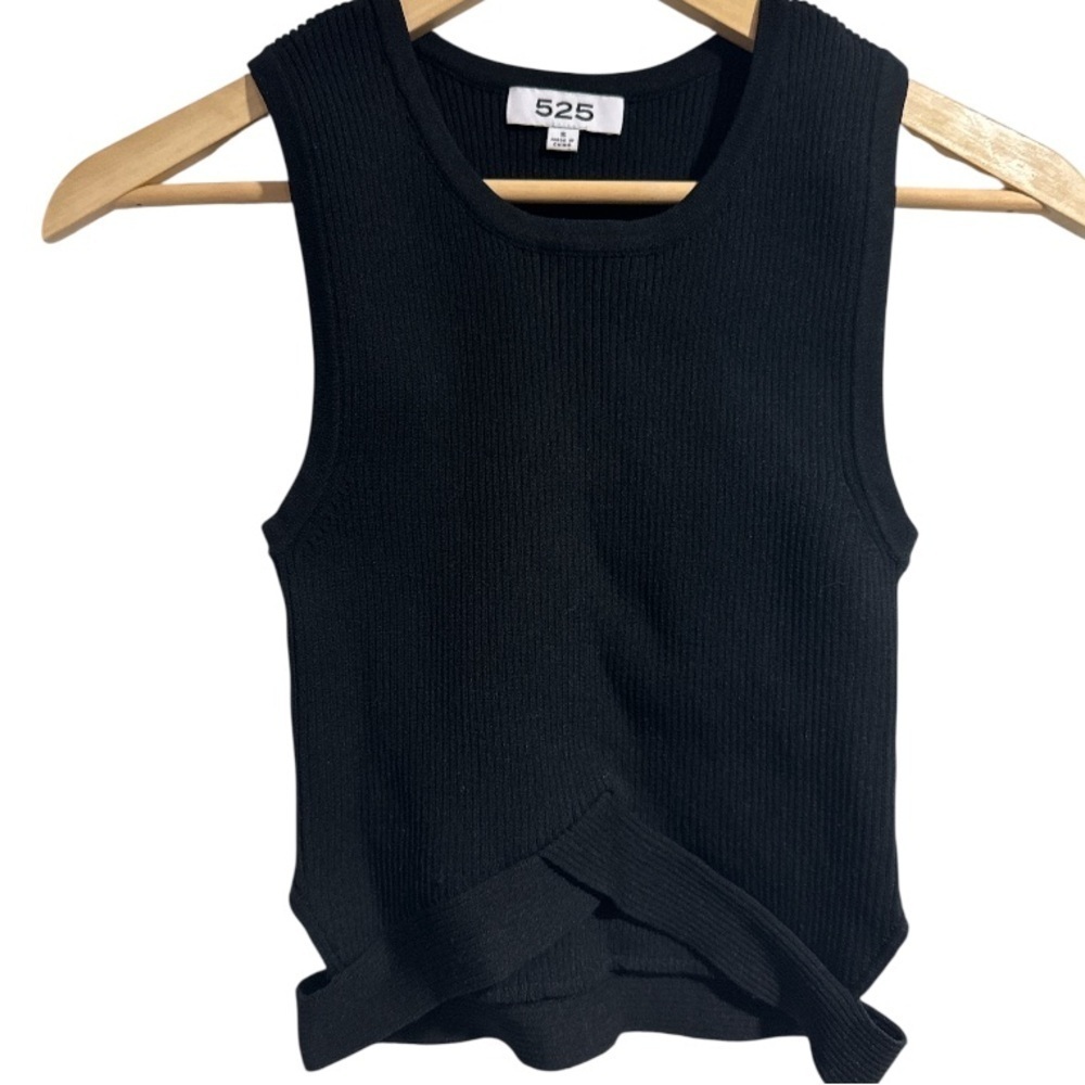 Crossover Cut Out Tank 525 black ribbed small stretch